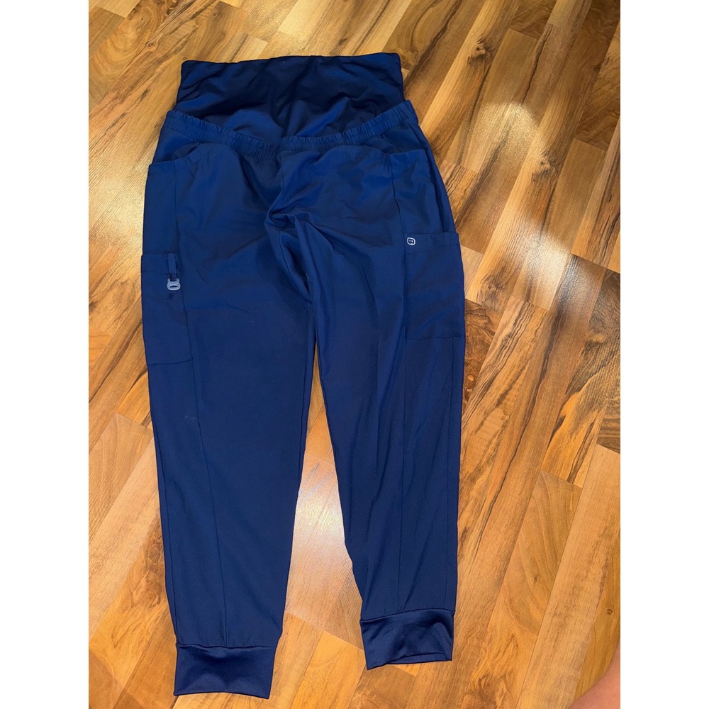 Wink W123 Scrub Pants Womens Large Navy Blue Excellent‎ Maternity Cargo Joggers